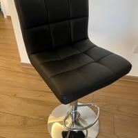 Sgabelli alti regolabili in ecopelle nera