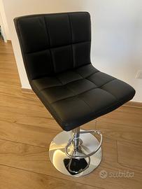 Sgabelli alti regolabili in ecopelle nera