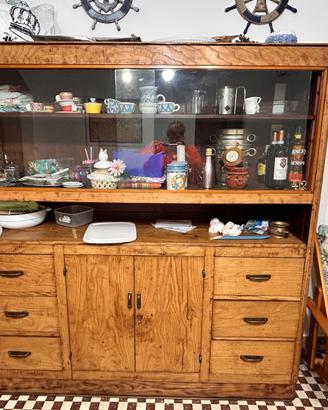 Mobile Credenza Vetrina Vintage in Legno