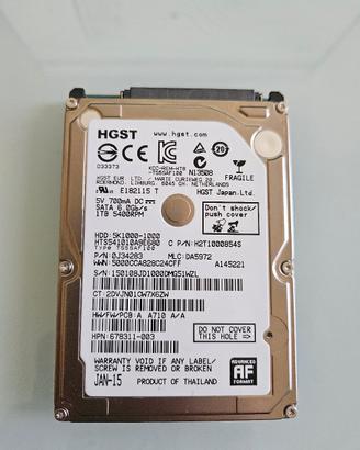 Hard Disk HGST 1TB 2.5" SATA3 HTS541010A9E680

