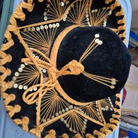 Sombrero messicano Pigalle velluto nero e oro