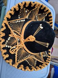 Sombrero messicano Pigalle velluto nero e oro