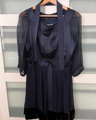 Abito elegante in 100% Seta 💎 Blu Notte