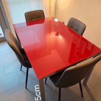 Tavolo Bontempi mod. Mago vetro rosso