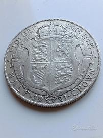 Inghilterra 1921 mezza sterlina argento