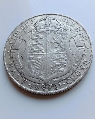 Inghilterra 1921 mezza sterlina argento