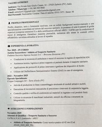 Autista, soccorritore TSS