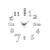 Orologio senza cornice adesivo argento 45cm
