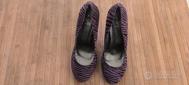 Décolleté viola stampa animalier – n. 40