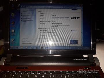portatile acer aspire one KAV60 Windows 7 perfetto