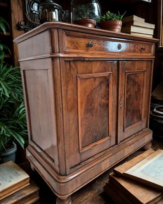 Credenza in noce vintage con cassetto – 100 cm
