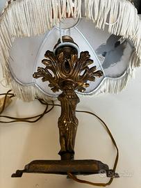 Lampada da comodino bajour ottone vintage