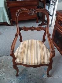 Elegante poltrona Luigi Filippo dell'800 