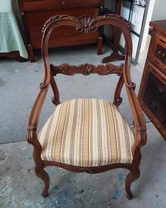 Elegante poltrona Luigi Filippo dell'800 