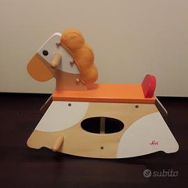 Cavallo a dondolo SEVI in legno, mai utilizzato