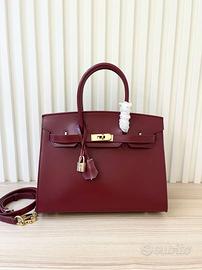Borsa a mano Hermès Kelly in pelle bordeaux