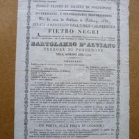 Locandina del 1836 Capitano B. D'Alviano terrore