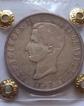 Regno 2 Sicilie Francesco II piastra 120 G. 1859