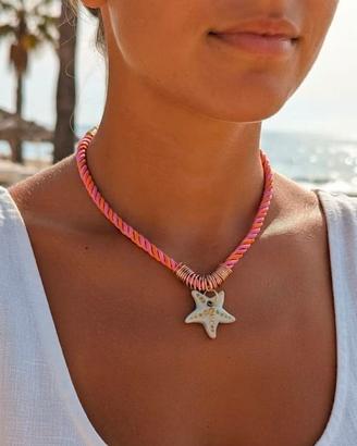 Collana estiva con ciondolo stella marina argilla.