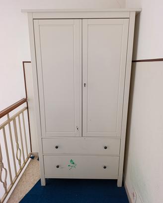 armadio legno 2 ante e cassetti