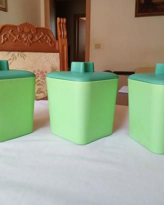 Set 3 Barattoli Cucina Vintage Space Age Anni 70