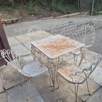 Tavolo da giardino in ferro battuto con 4 sedie ab