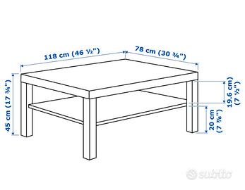 Tavolino ikea Lavk nero marrone