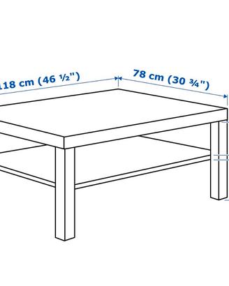 Tavolino ikea Lavk nero marrone