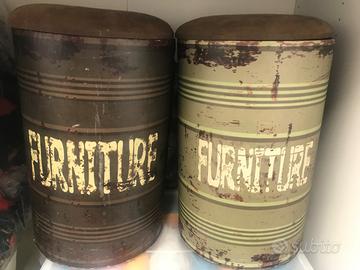 Pouf contenitori sgabelli, coppia