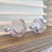 Orecchini Forma C Irregolabili Geometrici Grigi