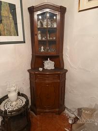 Angoliera/Vetrinetta angolare a due corpi