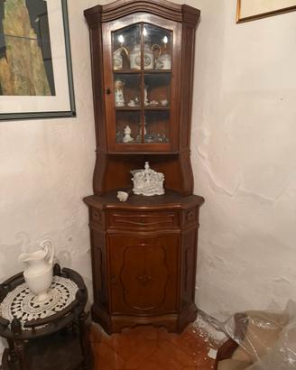 Angoliera/Vetrinetta angolare a due corpi