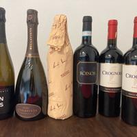 Vino rosso e bollicine