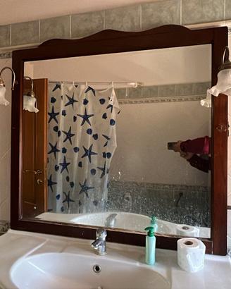 Bagno completo in legno massello con specchio  
