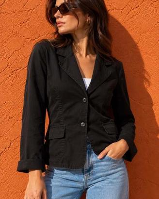 Blazer Nero Donna Vintage Dressing L 44 Giacca