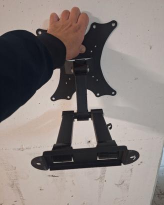 STAFFA PORTA TV TELEVISORE BRACCIO PARETE MONITOR 
