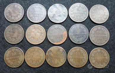 15 monete 10 centesimi Regno d'italia  Re V.E. II°