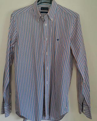 camicia Brooksfield righine arancione blu,  