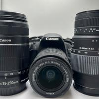 Canon 700d + 18-55mm + 55-250 canon + sigma 70-300