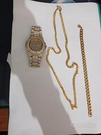 Tris Orologio Collana e Bracciale 