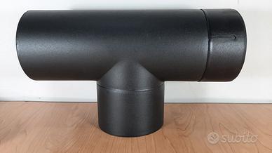 MBM Raccordo tee 90° tappo FM-F Ø 12cm120mm nero