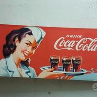 CARTELLO - BANNER - PUBBLICITA' COCA COLA VINTAGE