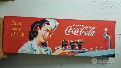 CARTELLO - BANNER - PUBBLICITA' COCA COLA VINTAGE