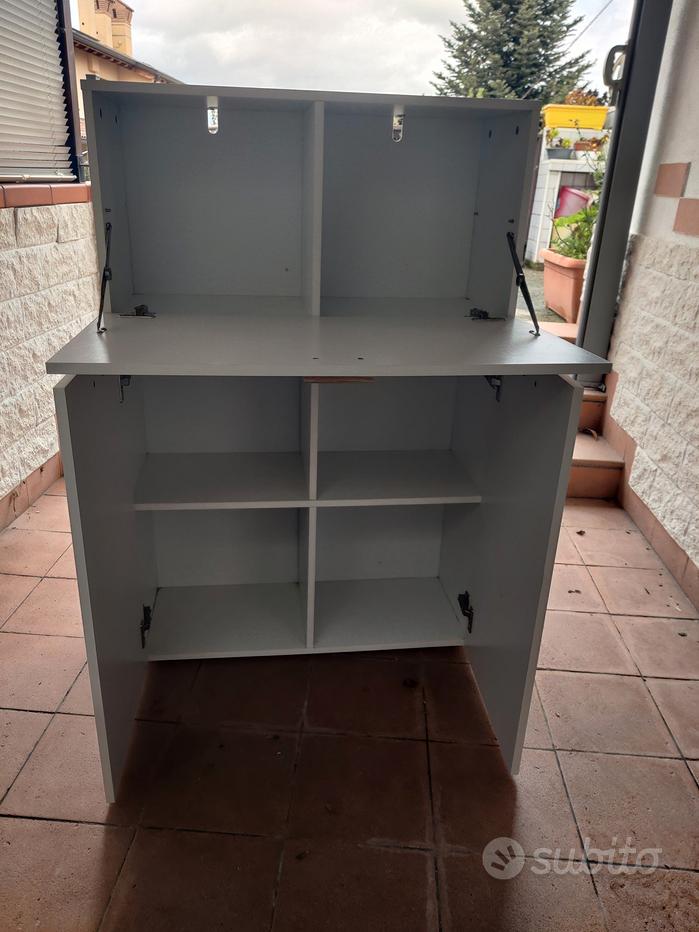 DISPENSA CON VETRINA credenza scaffale cucina Bergamo bianco