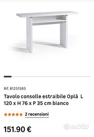 Tavolo consolle estraibile