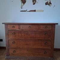 Set cassettiera e coppia comodini antichi legno ma