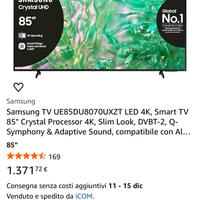 Samsung TV UE85DU8070UXZT LED 4K, Smart TV 85 poll