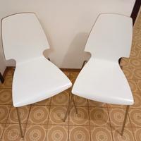Set 2 Sedie Design Bianche Vintage