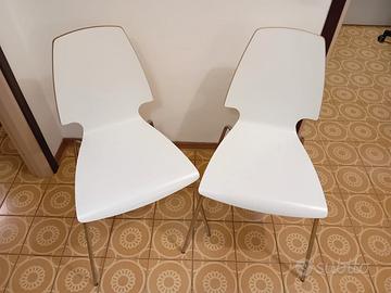 Set 2 Sedie Design Bianche Vintage