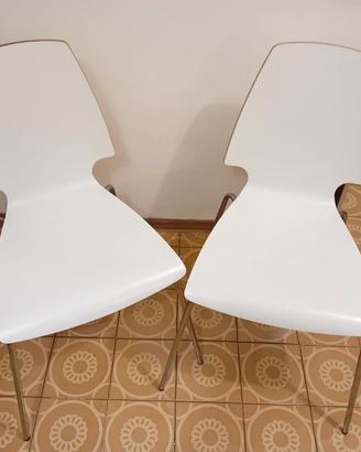 Set 2 Sedie Design Bianche Vintage